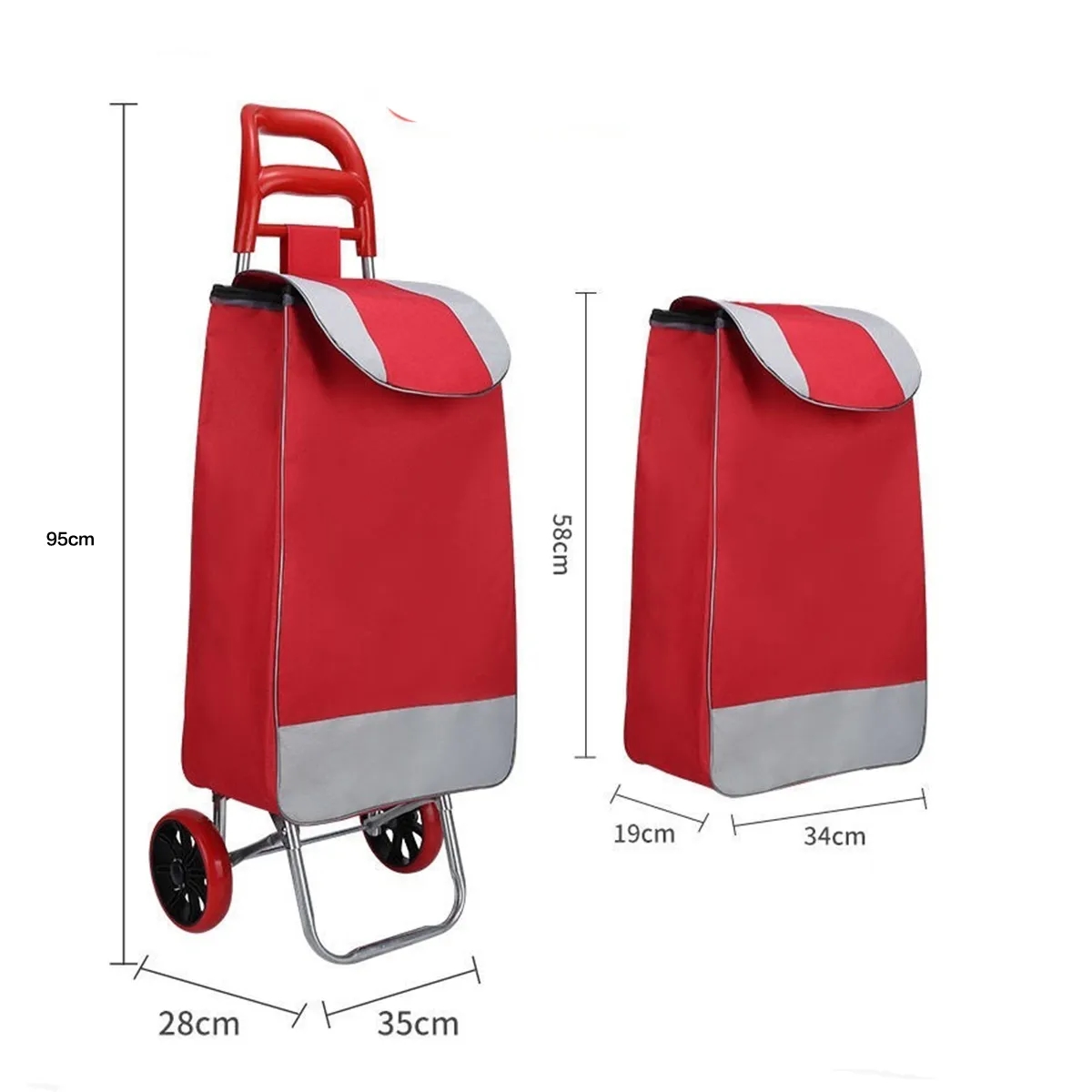 Collapsible Trolley Folding Shopping Bag with Wheels 2