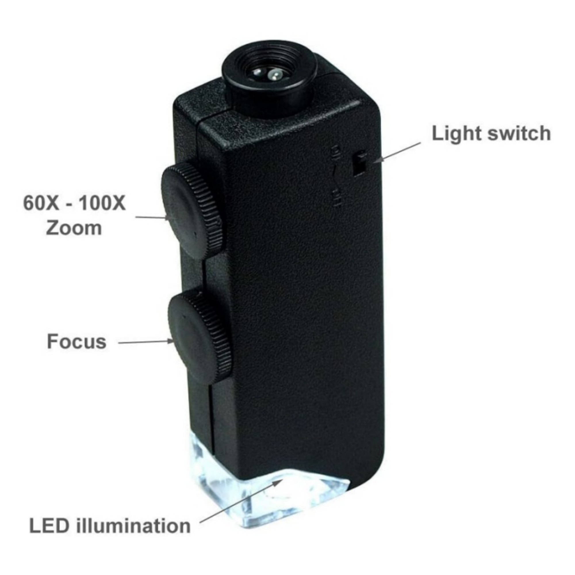 Mini 60X - 100X Zoom LED Lighted Microscope 6