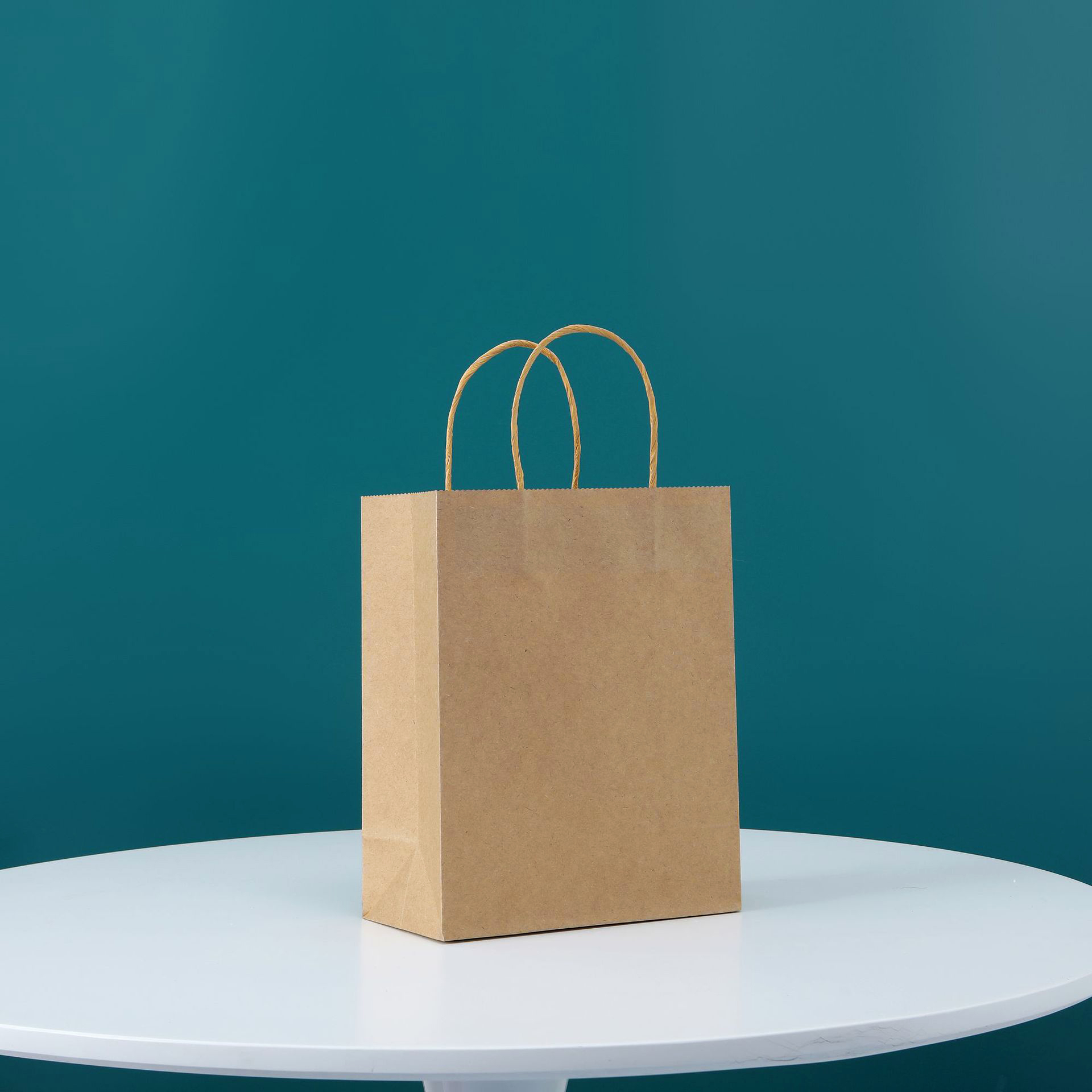 Small Size Kraft Paper Shopper Tote bags(5 7/8" * 3 1/8" * 8 1/4") 18