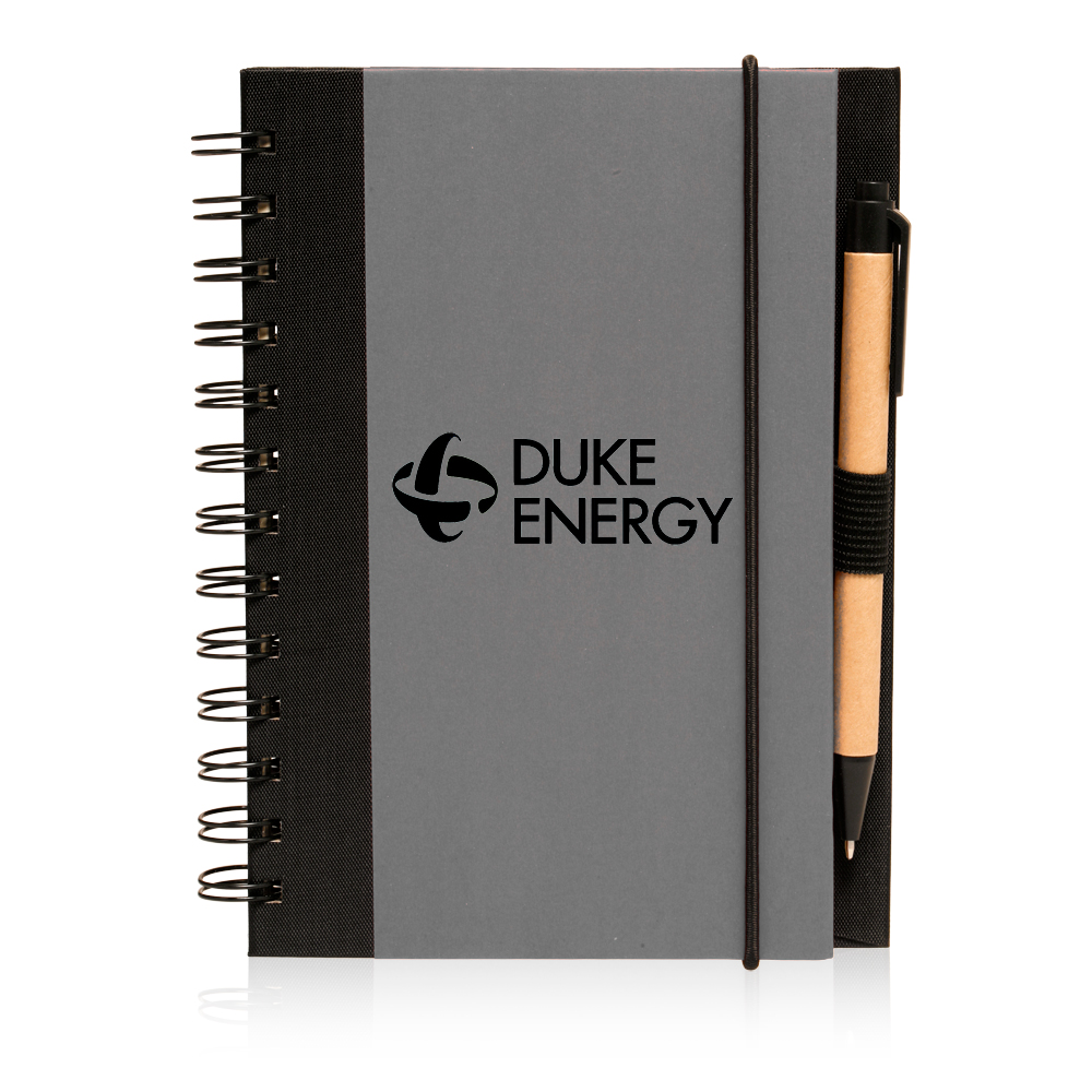 Eco Friendly Spiral Notebook with Pen - 5" W x 7" H 3