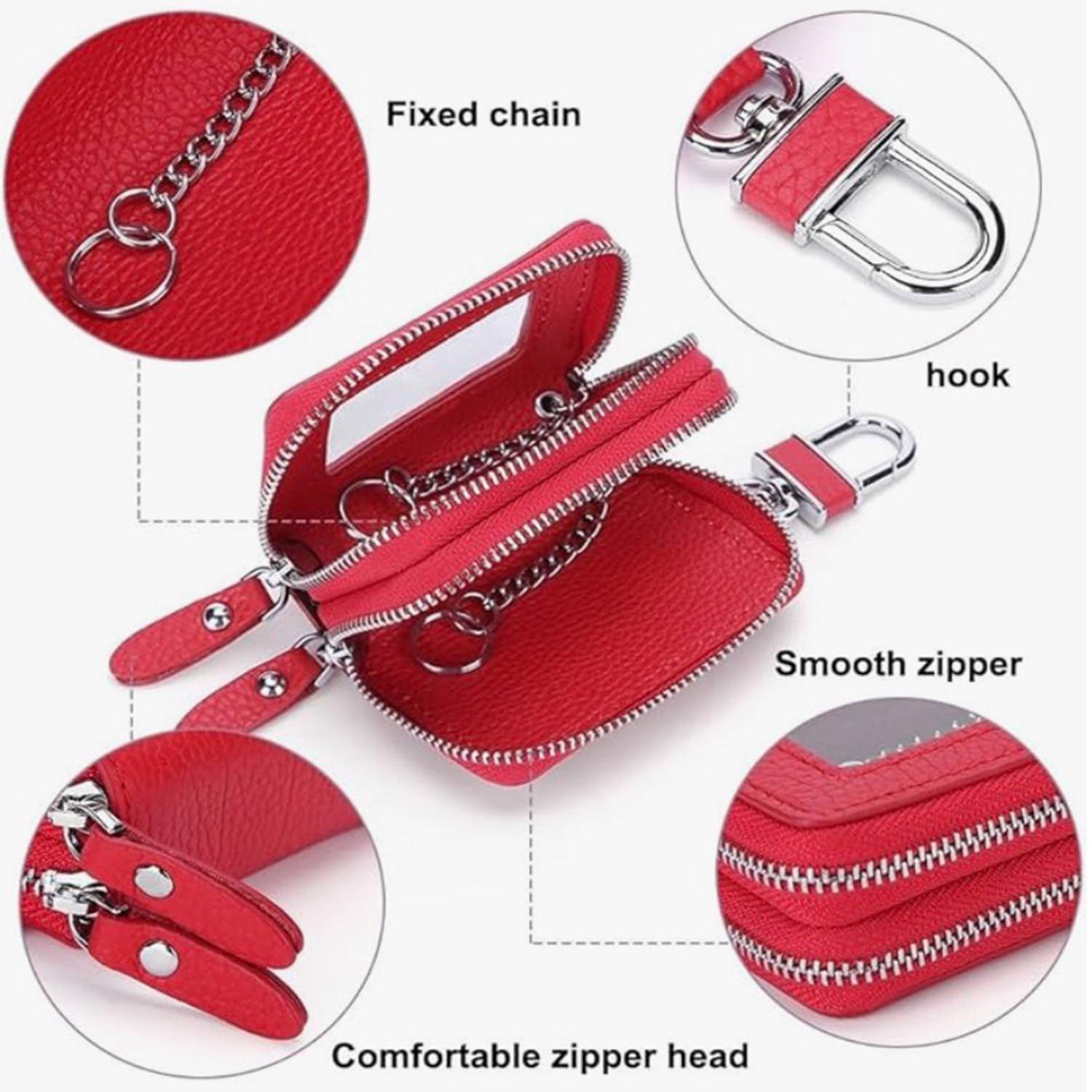 Durable car key bag w/ double zippers 4