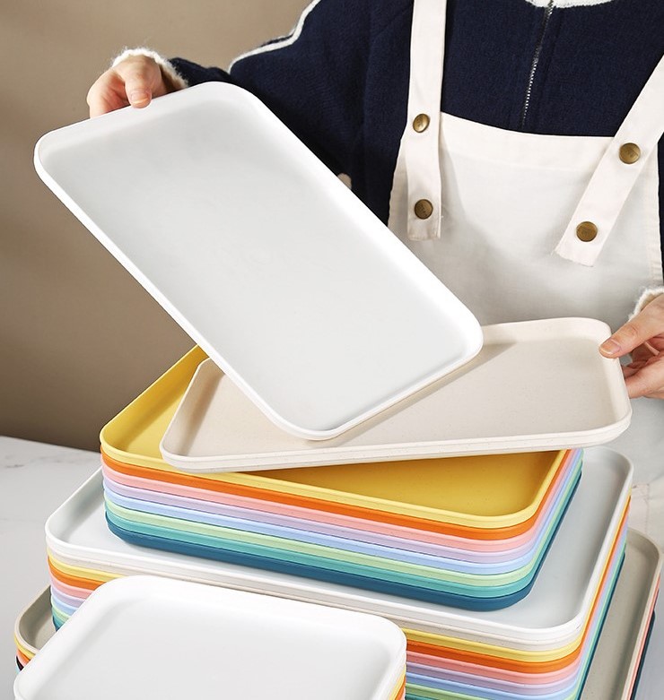 Eco-friendly Wheat Straw Rectangular Plates (S size) 2