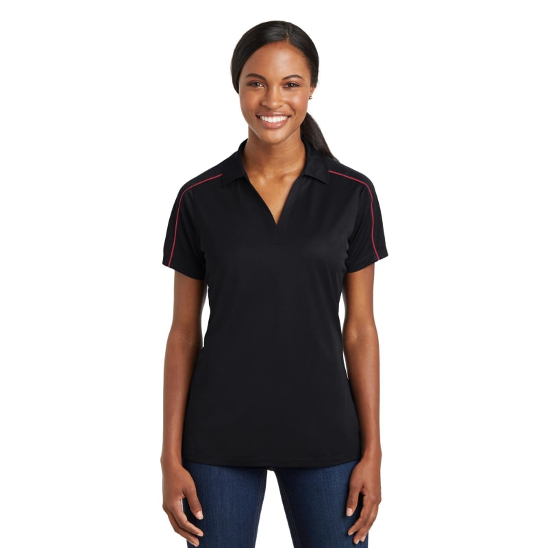 Sport-Tek Women's Micropique Sport-Wick Piped Polo. 16
