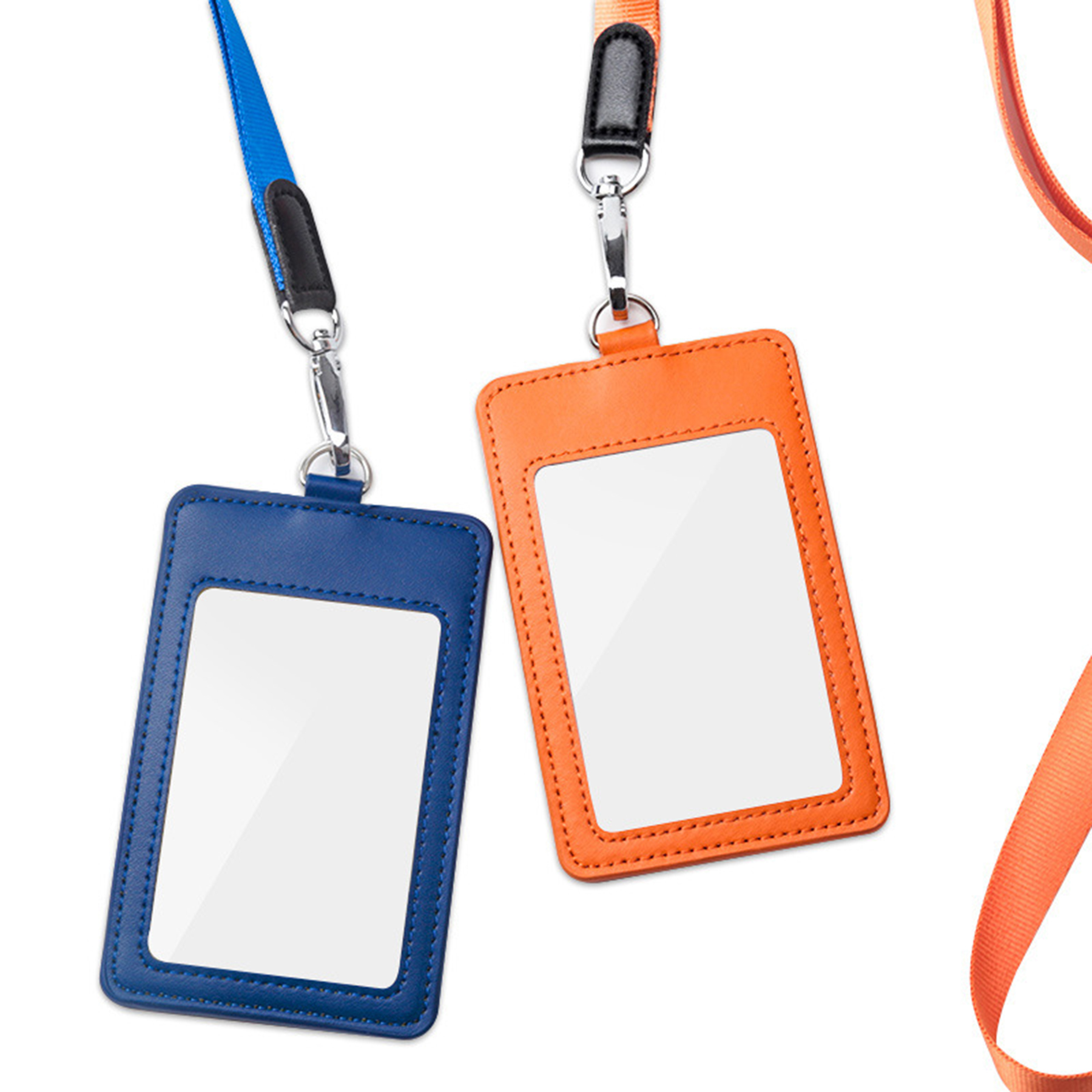 Faux Leather Vertical Badge Holder 3