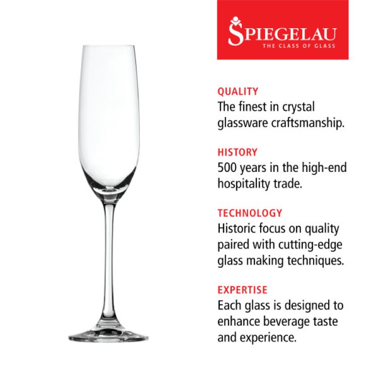 Spiegelau Salute 7.4 oz Champagne Flute, set of 4 9