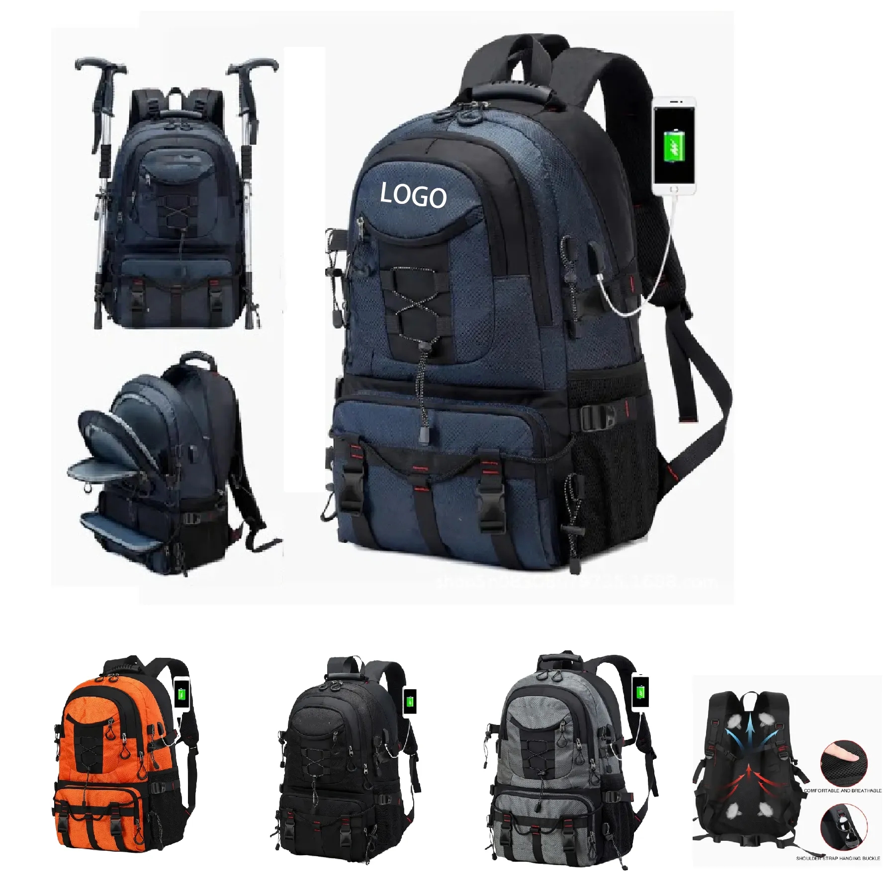 20"L x 13"W x 7"W Large Capacity Travel Backpack 5