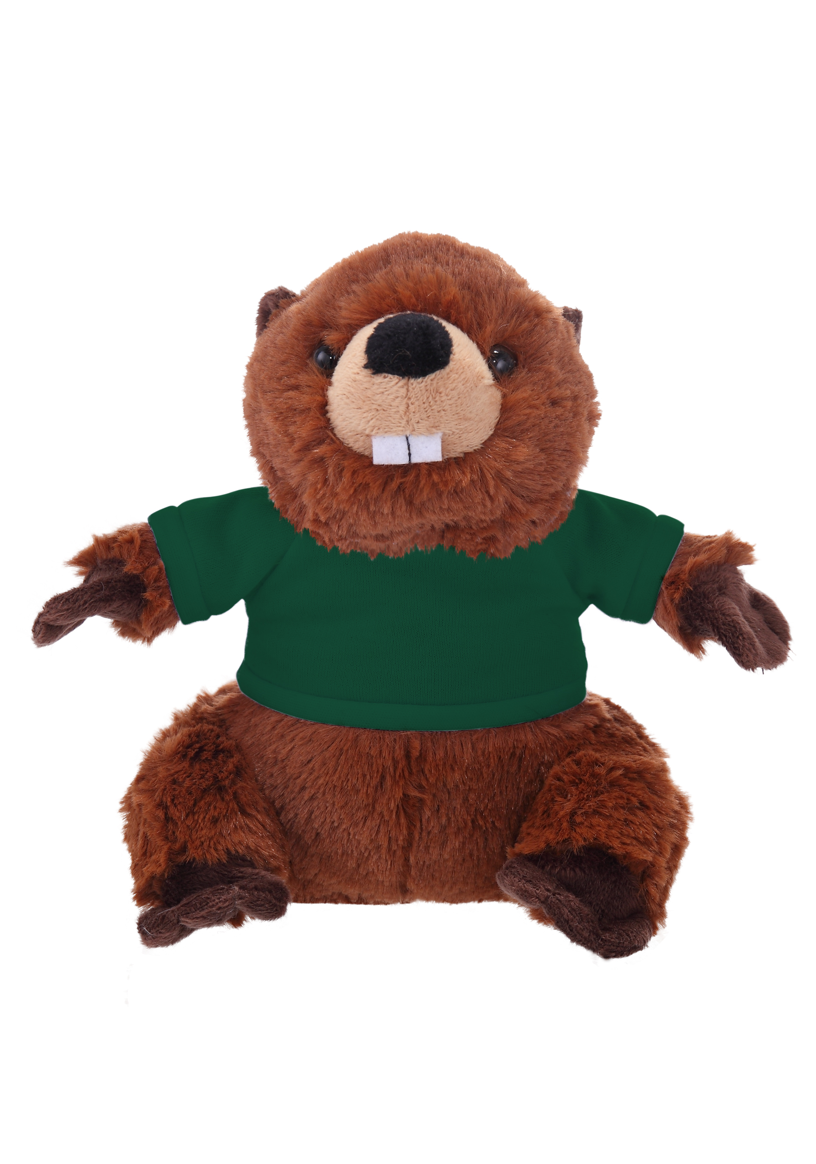 Soft Plush Sitting Beaver wearing a T-Shirt 13