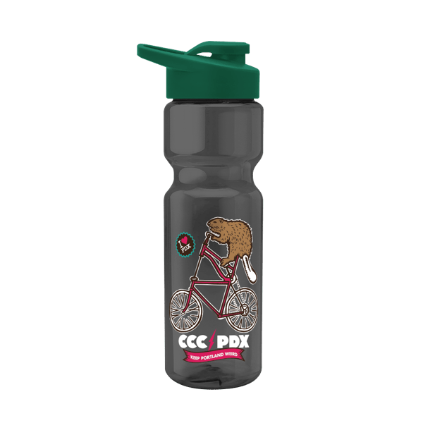 Blazer 28oz Transparent Bike Bottle w/Drink-thru Lid 26