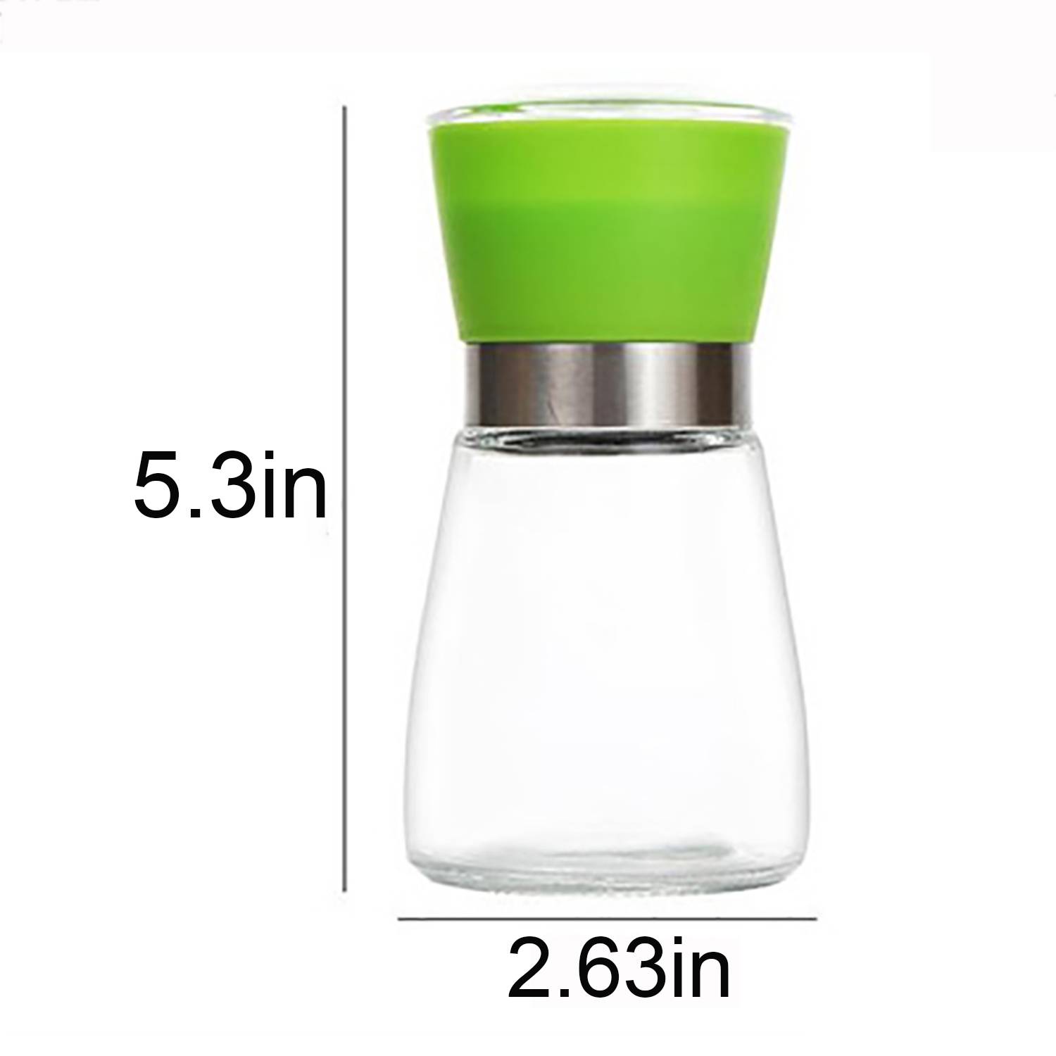 6oz Kitchen Manual Pepper Grinder with Glass Body 3