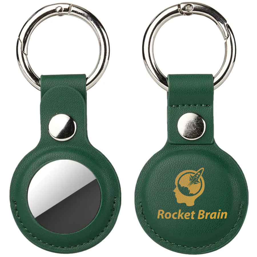 Leather Air-Tag Case with Key Ring