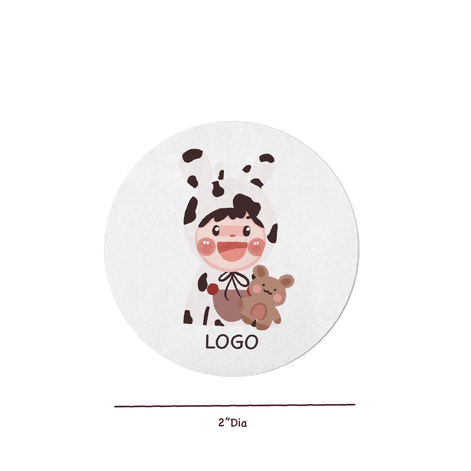 2" Circle Removable Label MOQ 150pcs 1