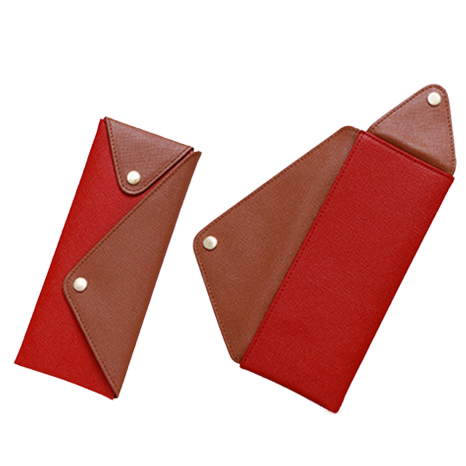 Pu Leather Pencil Bag W/Snap-Fastener Lock 2