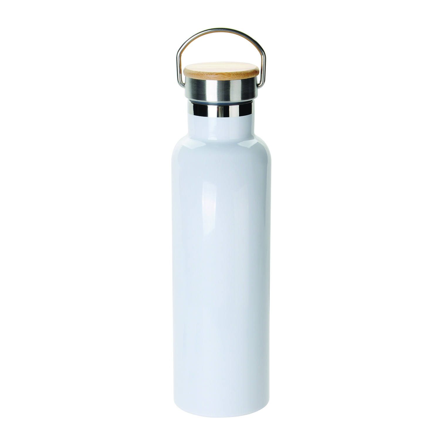 20oz Bamboo Top SS Vacuum Bottle, custom water bottle with logo imprint 3