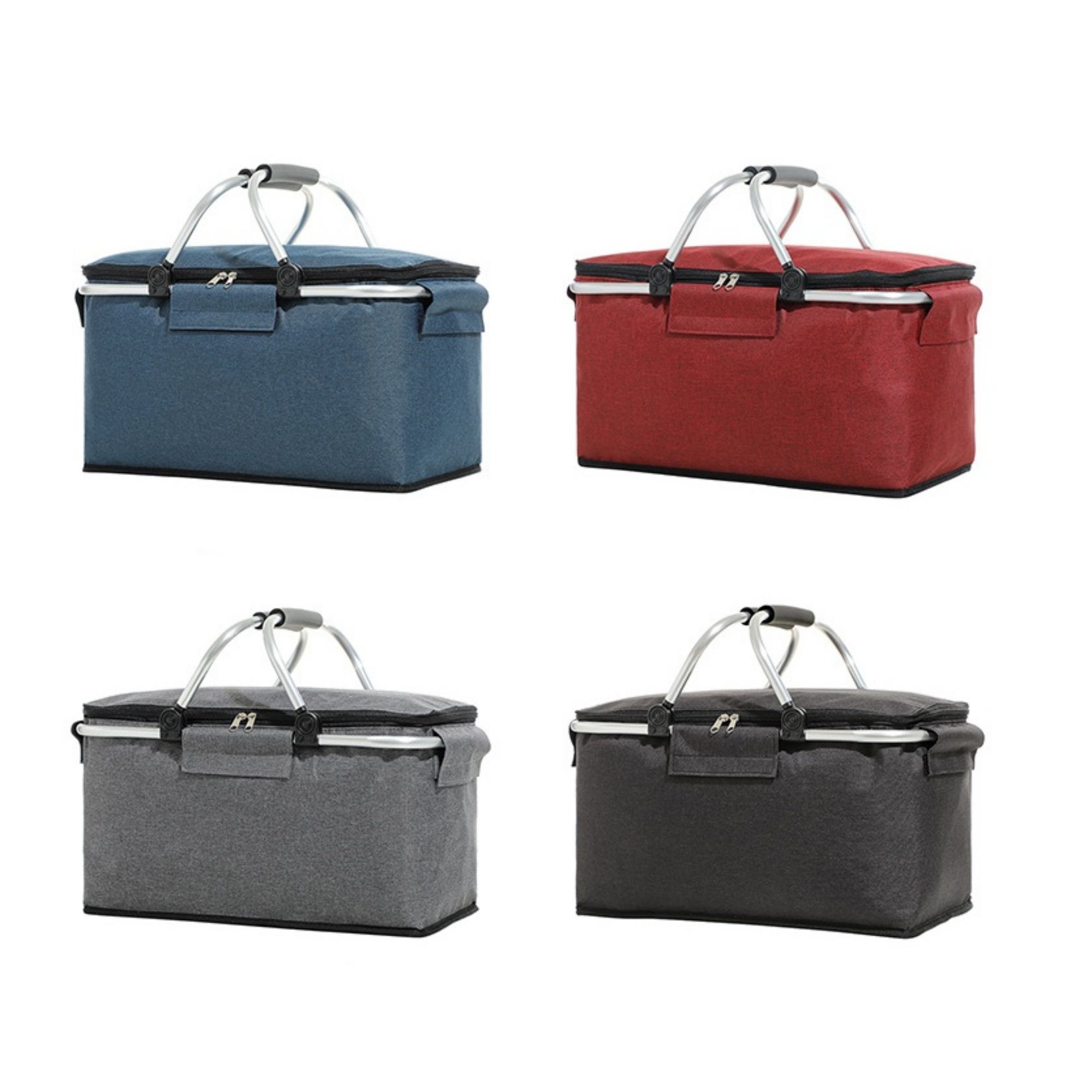 18L Solid Color Foldable Insulated Picnic Basket 4