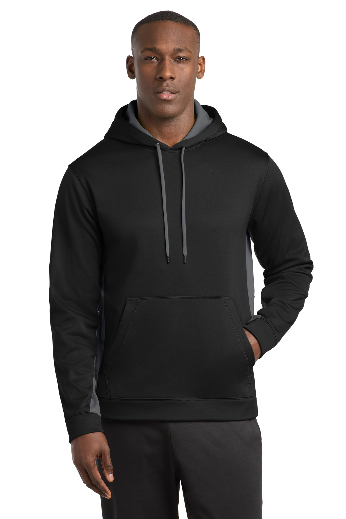 Sport-Tek Sport-Wick Fleece Colorblock Hooded Pullover. ST235 1