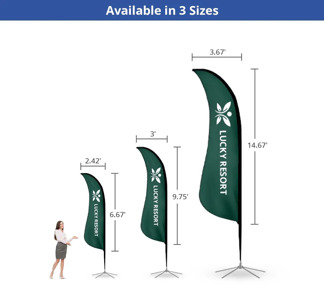 Shark Fin Flags, Single Sided Package (2.42ft x 6.67ft) 5