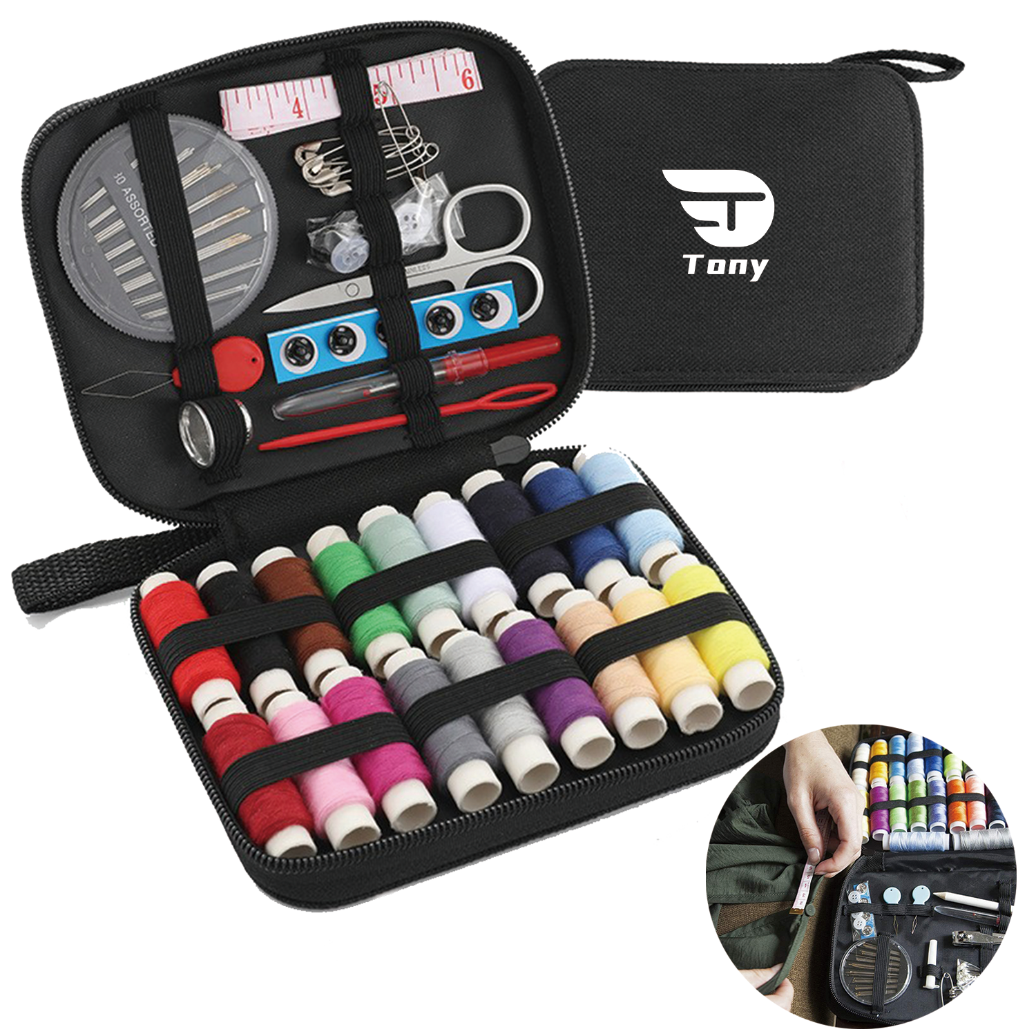 Sewing Kit with Case Portable Supplies for Home Traveler