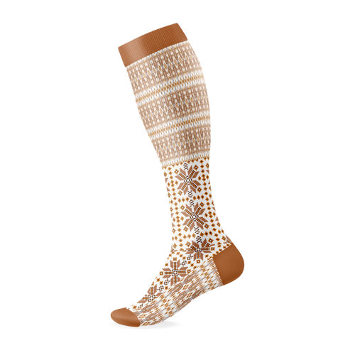 Jacquard Weave Merino Wool Knee-High Socks 3