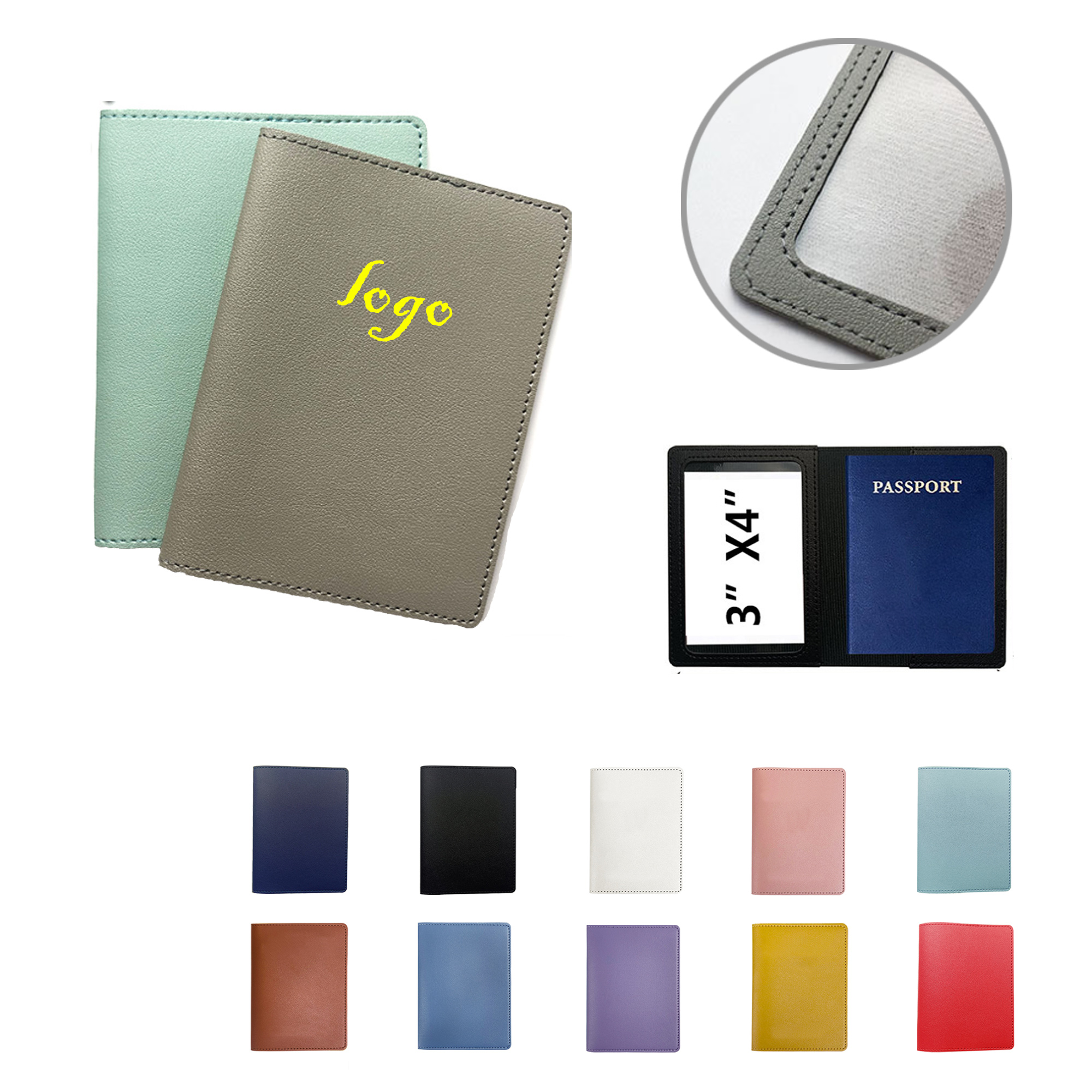 MOQ100 PU Leather Passport Holder 6