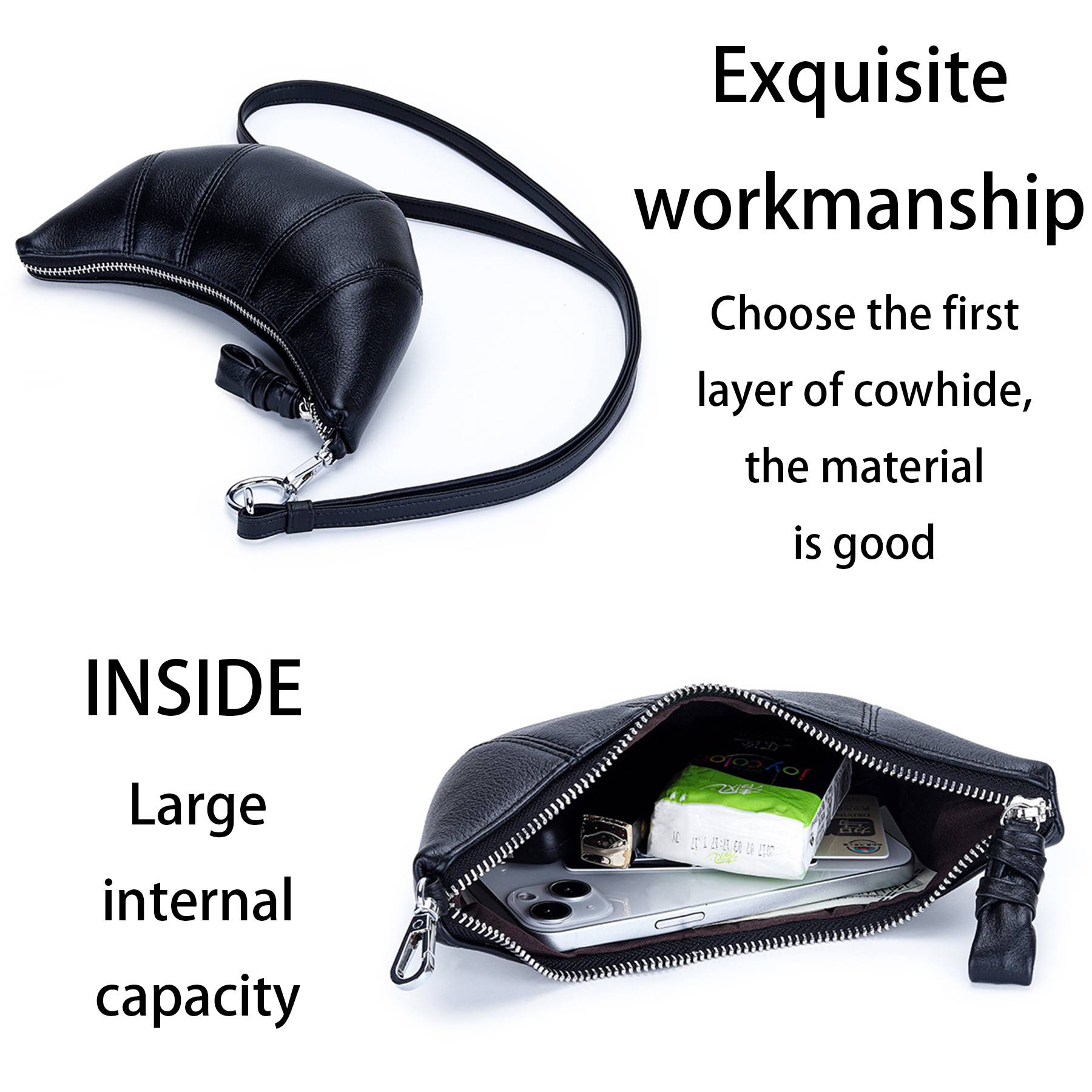 Genuine Leather Hanging Neck Phone Bag 9