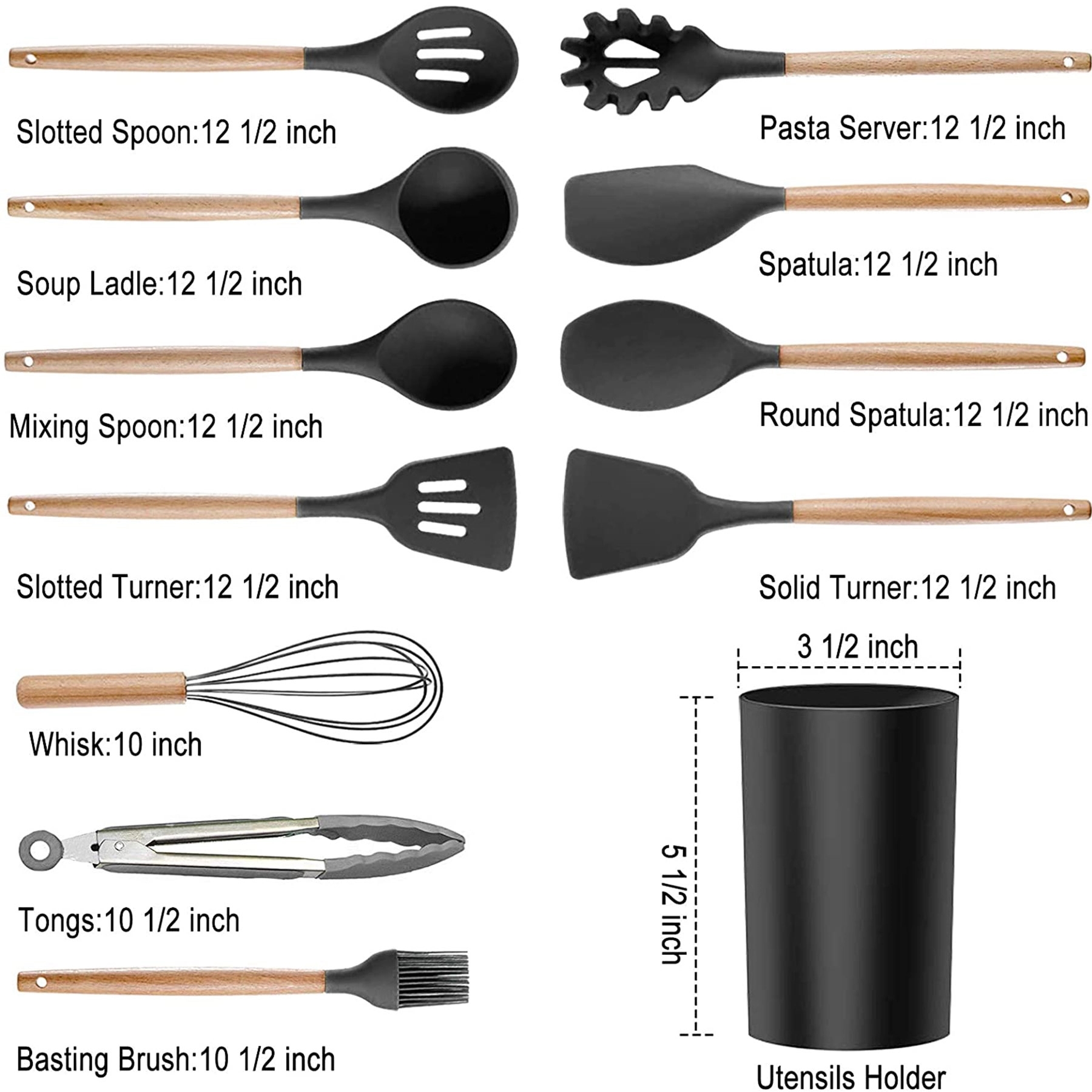 Silicone Kitchen Utensils Set With 12 Tools 8