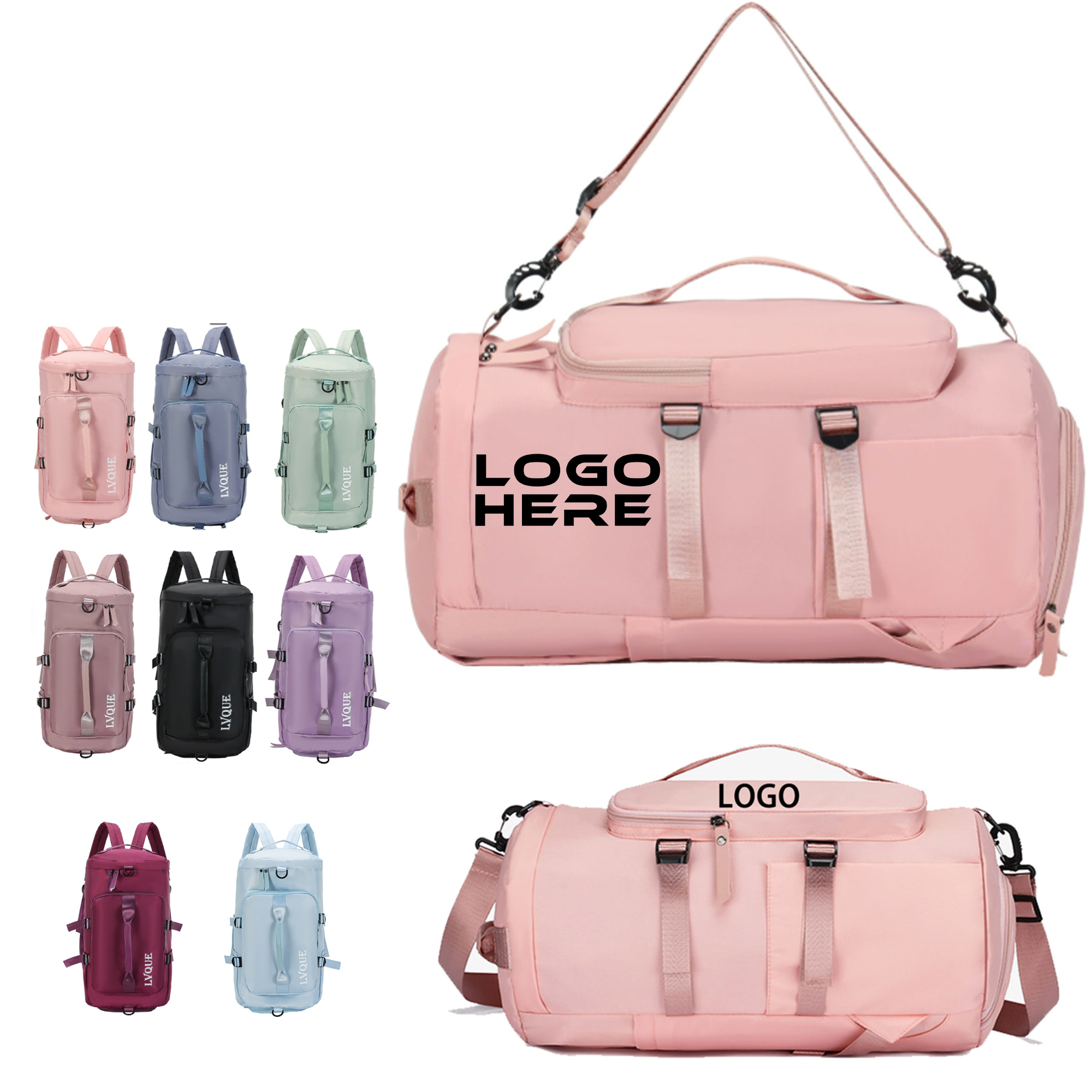 Women's Gym Bag Multifunctional Backpack w/ Shoe Compartment 1