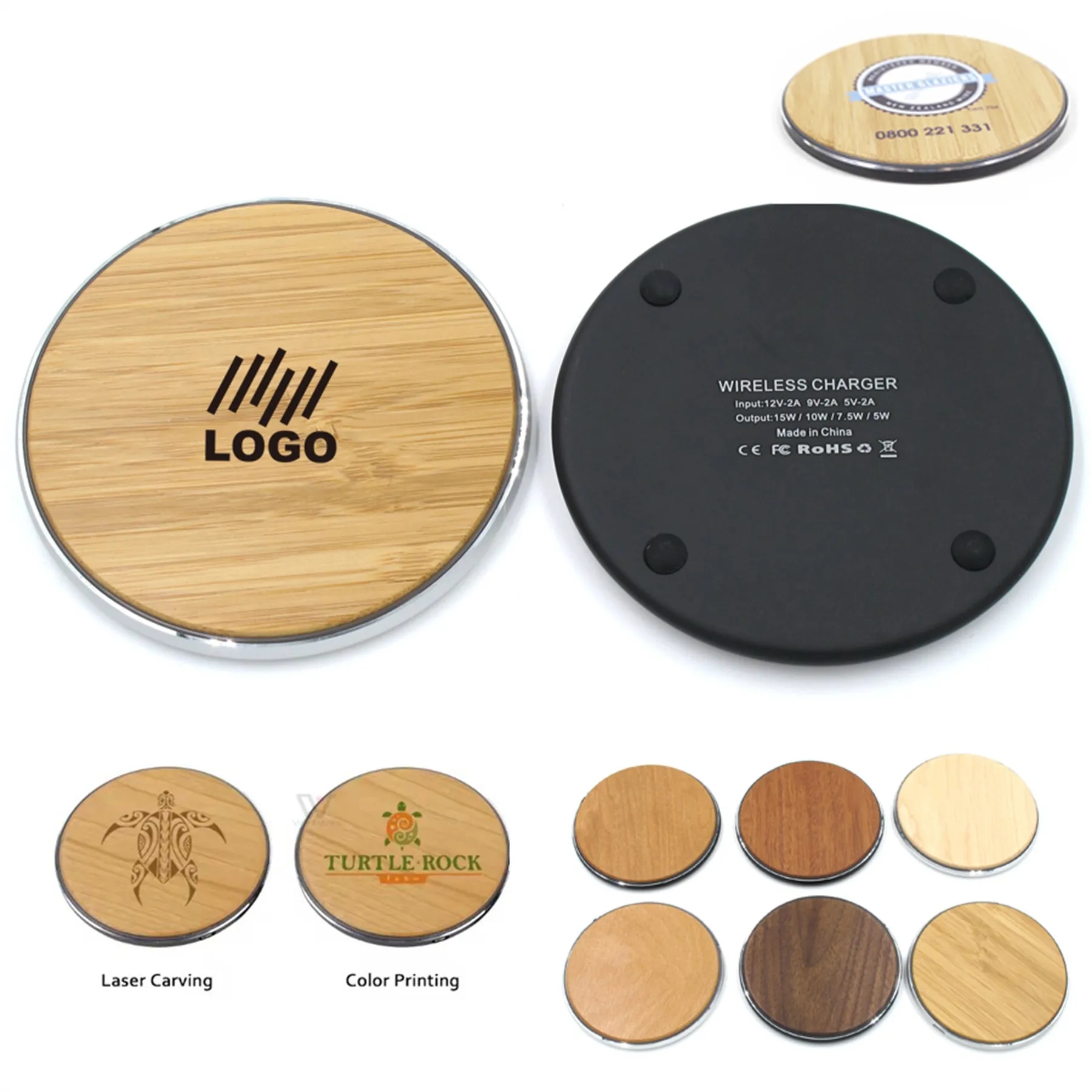 15W Wooden Wireless Charger 7