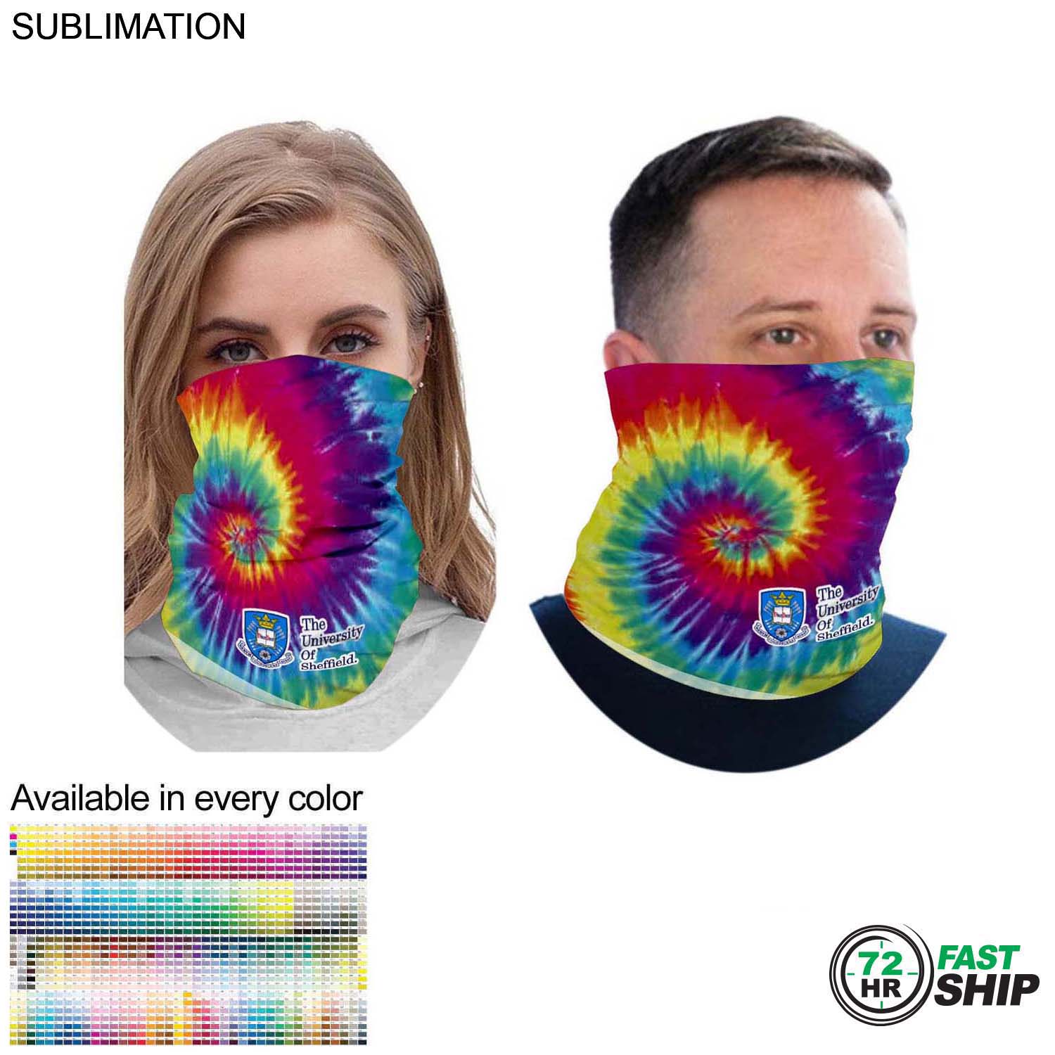 72 Hr Fast Ship - Sublimated BEST VALUE lightweight Seamless Neck Gaiter (In stock) 9