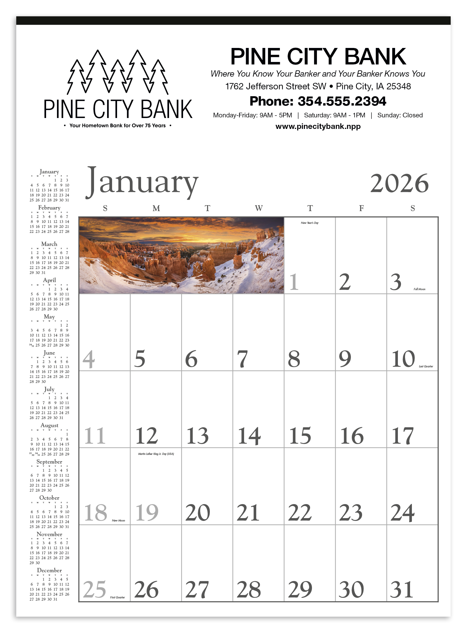 Triumph® Calendars Decorator Memo (White) Calendar 13