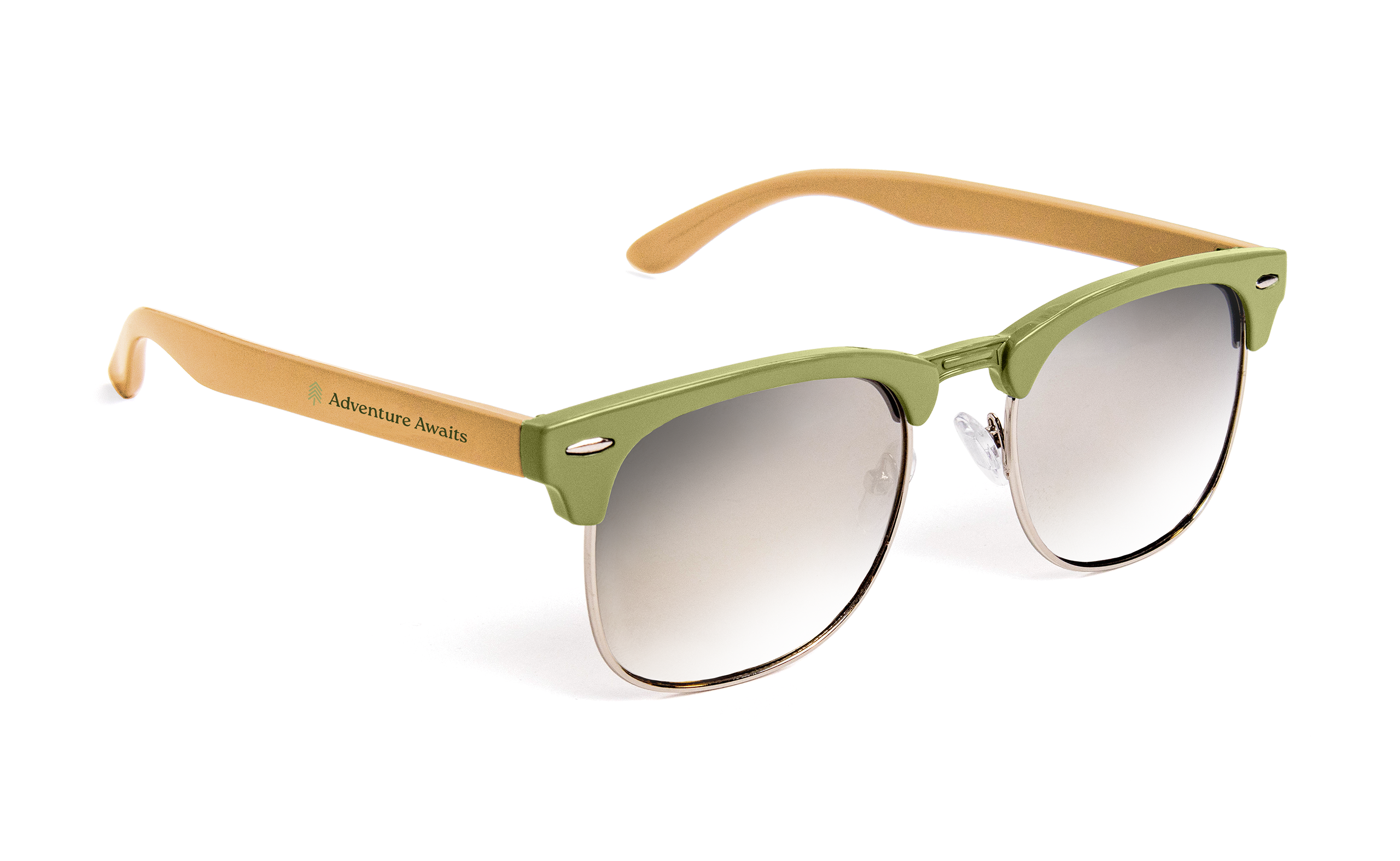Club Sunglasses Two Tone Frame Metallic Lenses