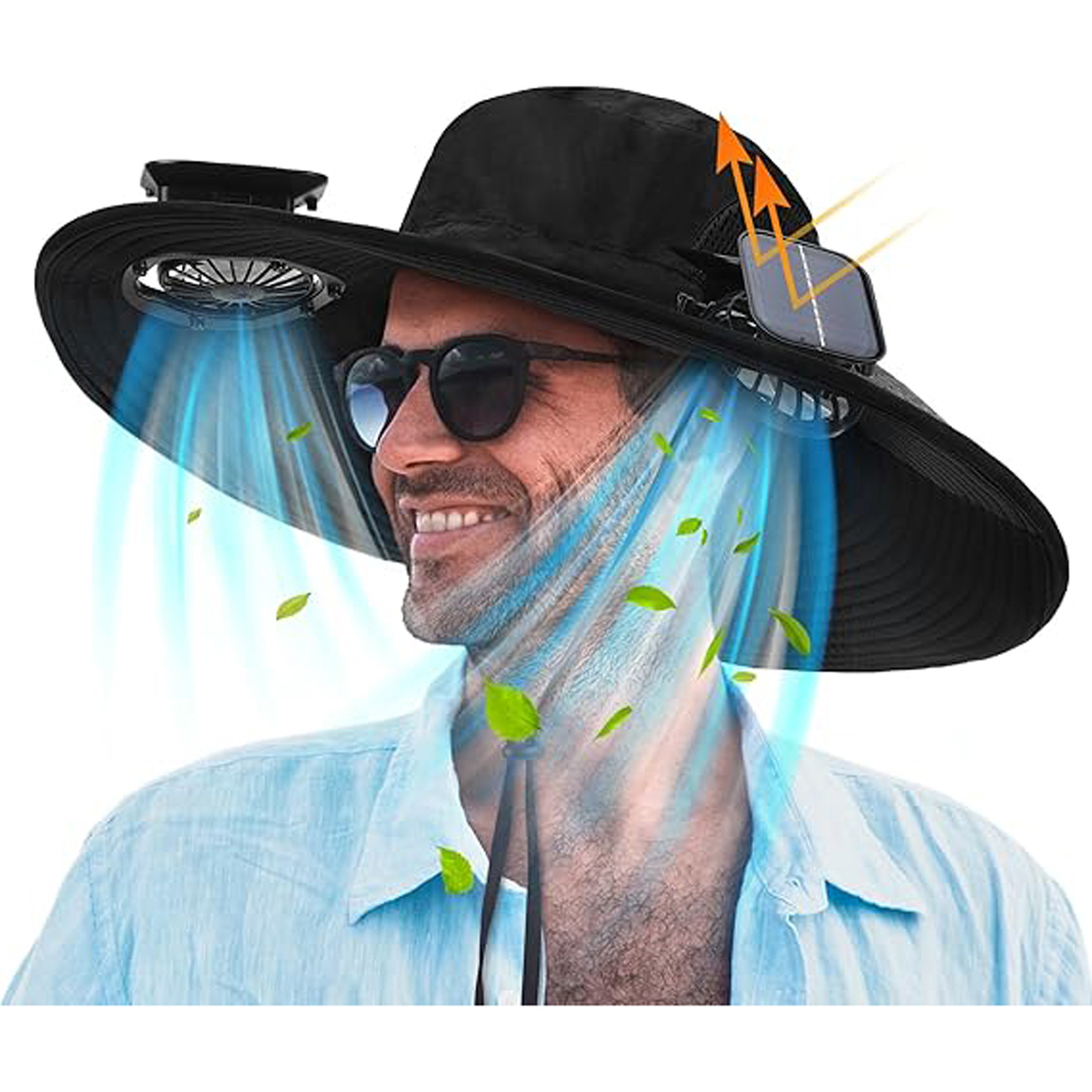 Men's Solar Powered Fan Sun Hat 3