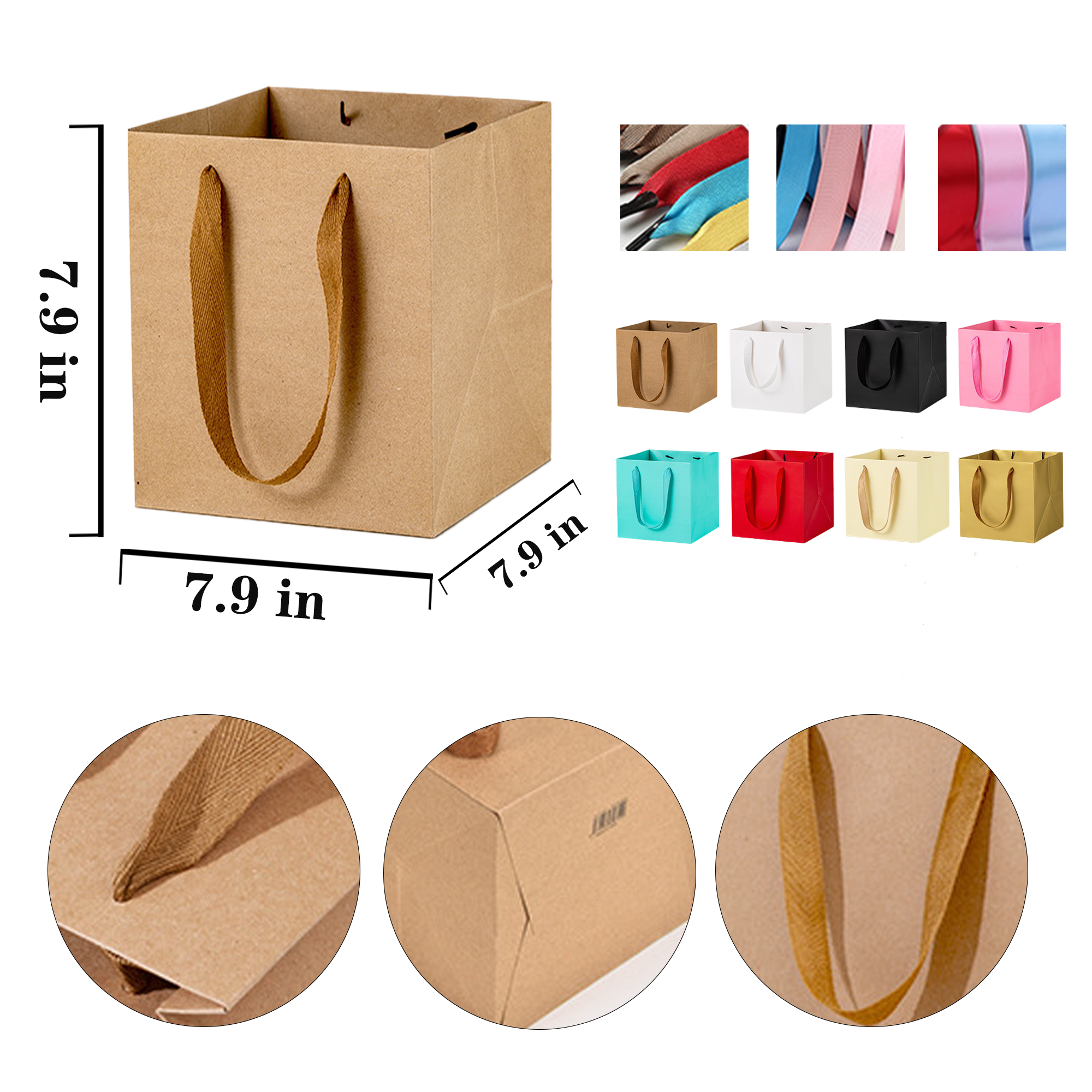 Customizable Commercial Square Hand Held Paper Bags 2