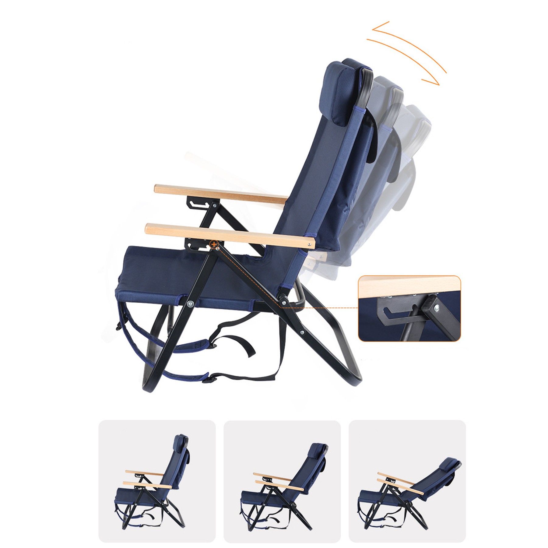 Outdoor Lightweight Portable Folding Backpack Beach Chair 5