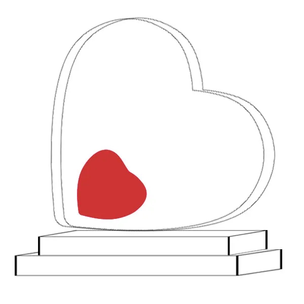 Heart Shape Clear Crystal Award Trophy 5