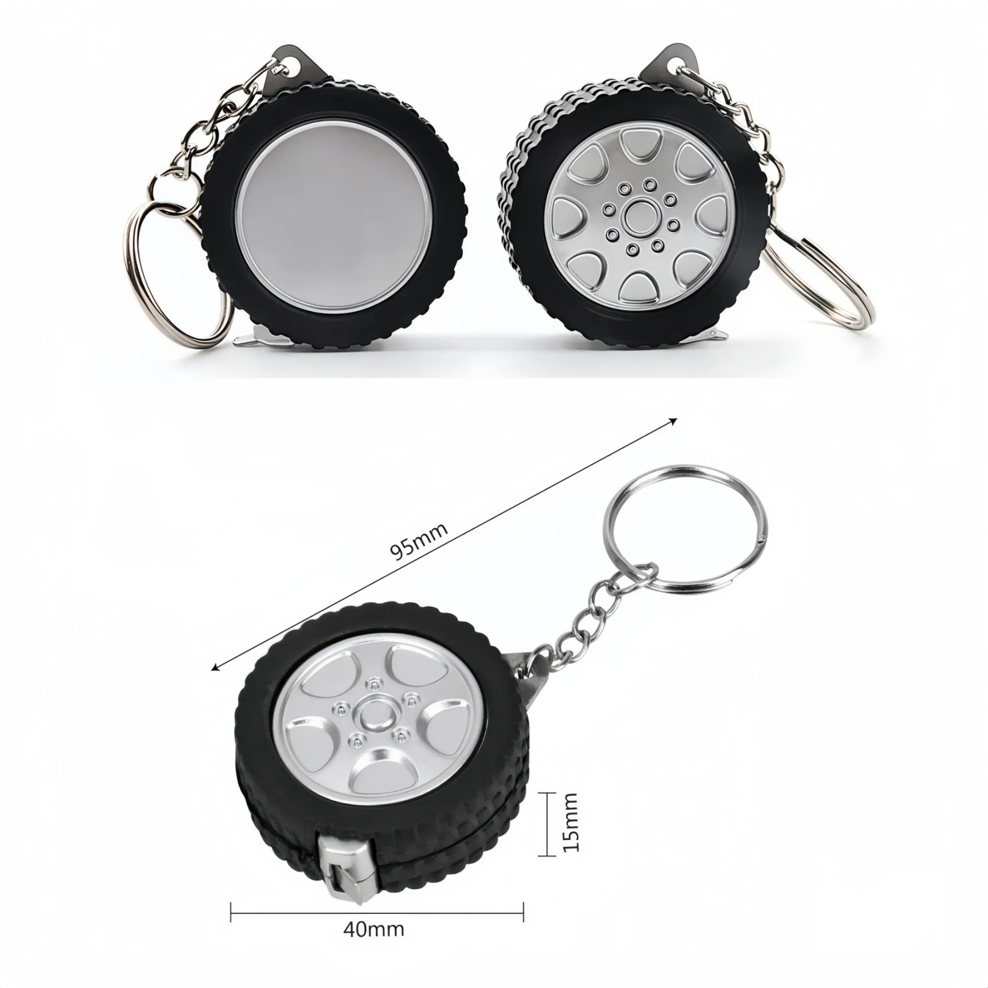 Small Tire-Shaped Tape Measure Keychain 5