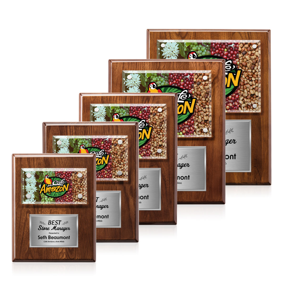 Gossamer VividPrint™ Plaque - Walnut/Silver