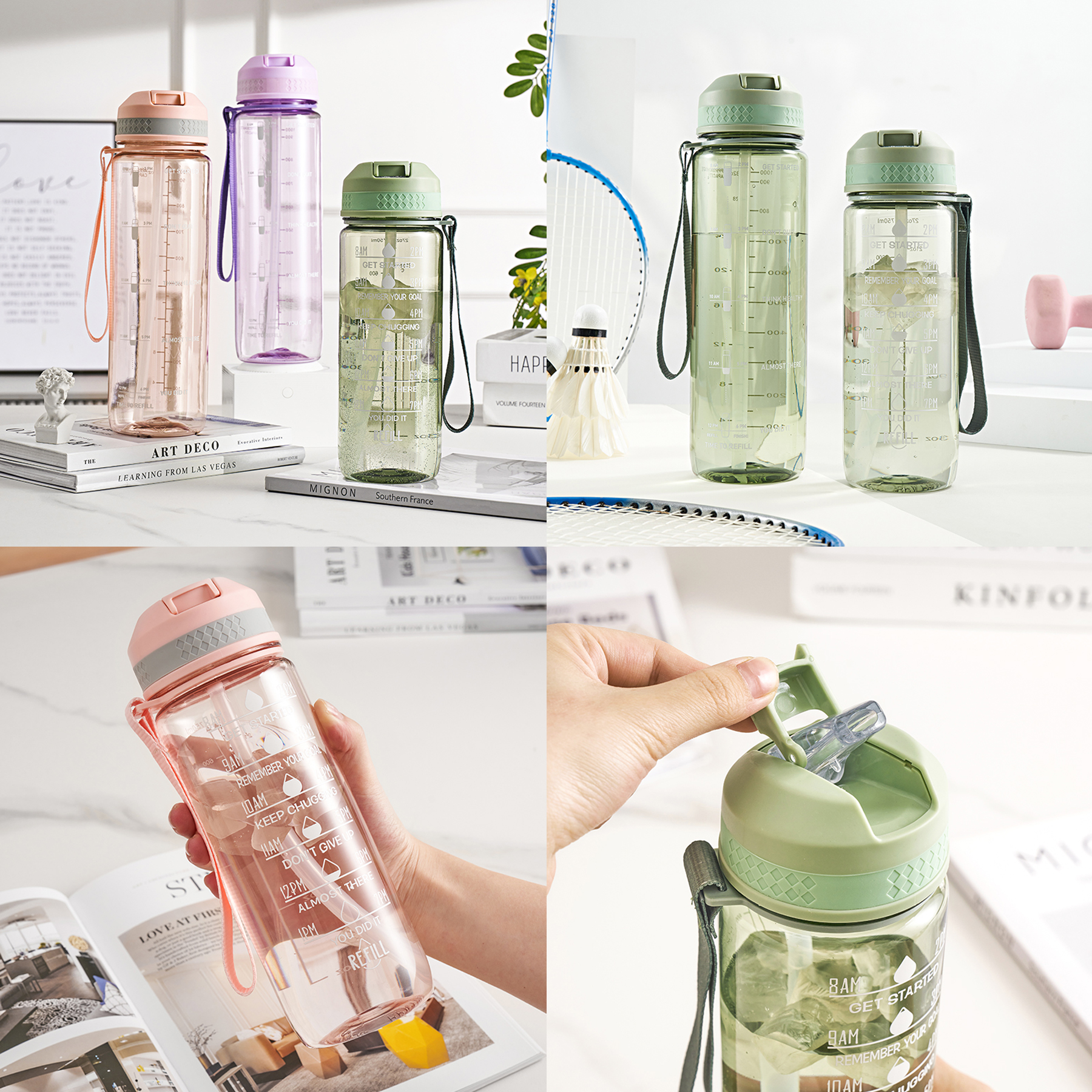 32 oz 24 ozBuilt-in Straw Water Bottle 4