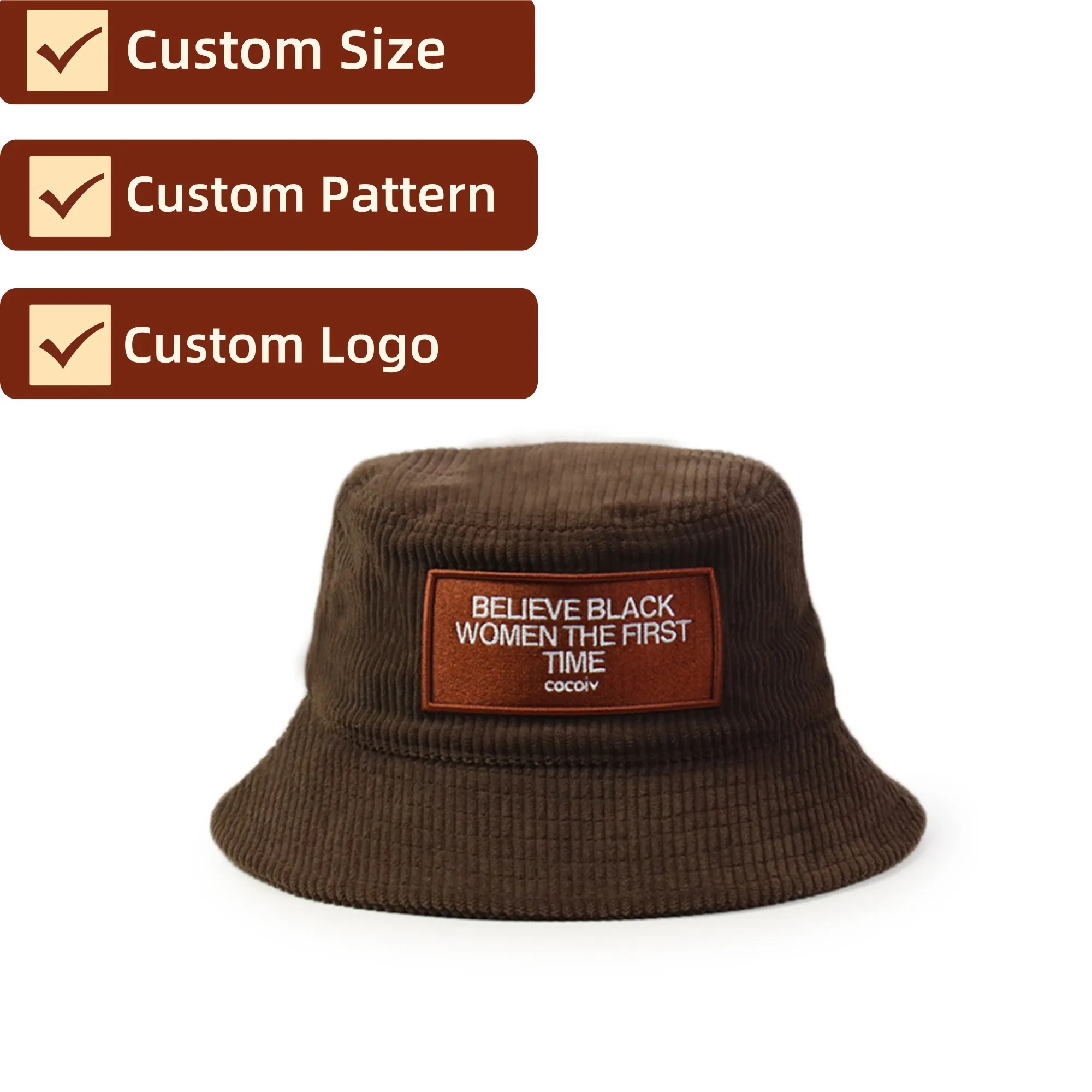 Corduroy Bucket Hat Custom Patch Outdoor Promo 2