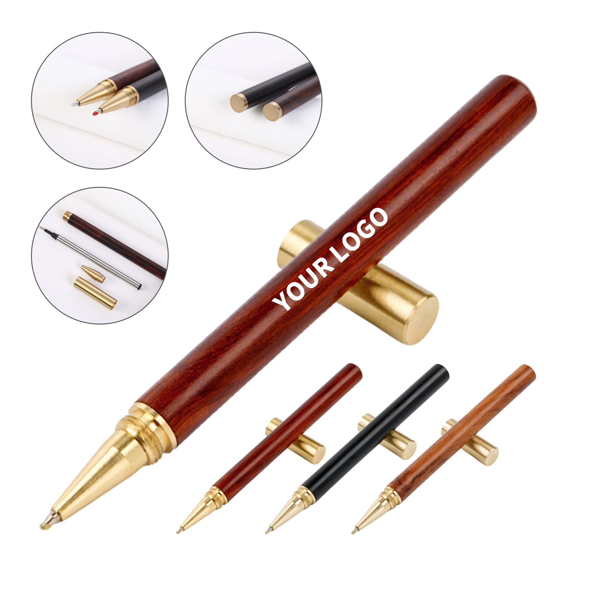 Solid Wood Signature Pen Smooth Writing Barrel 6" Length 2