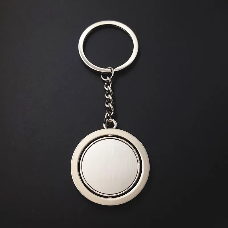 Zinc Alloy Circular Rotating Key Chain 2
