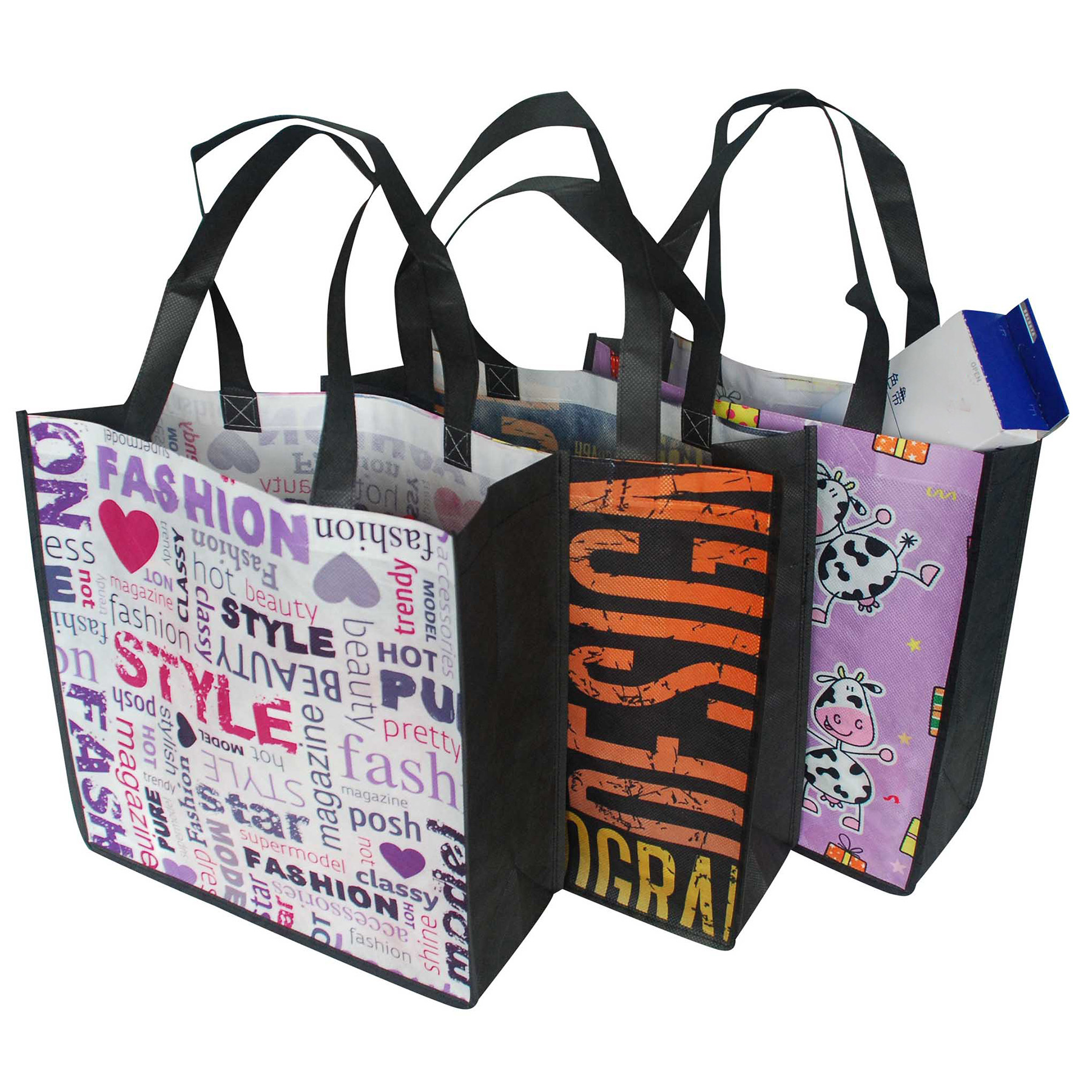 80G PET Tote Bag: 13" W x 13" H x 5" D