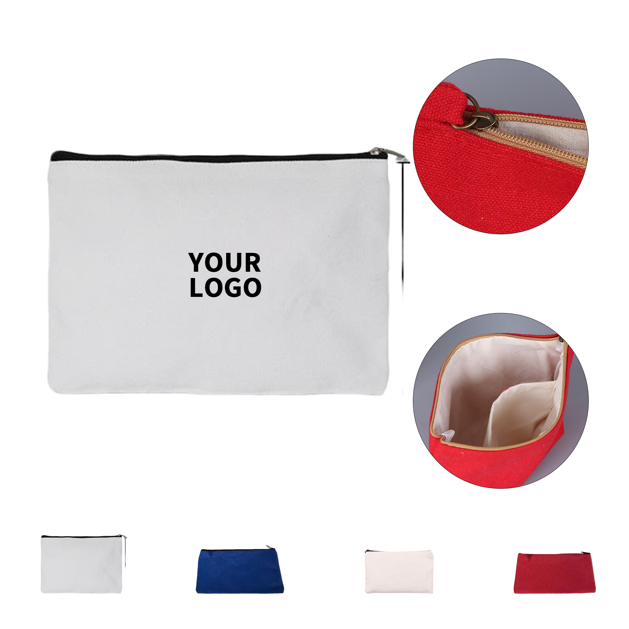 Canvas Cosmetic Zipper Bag 8.3" 4
