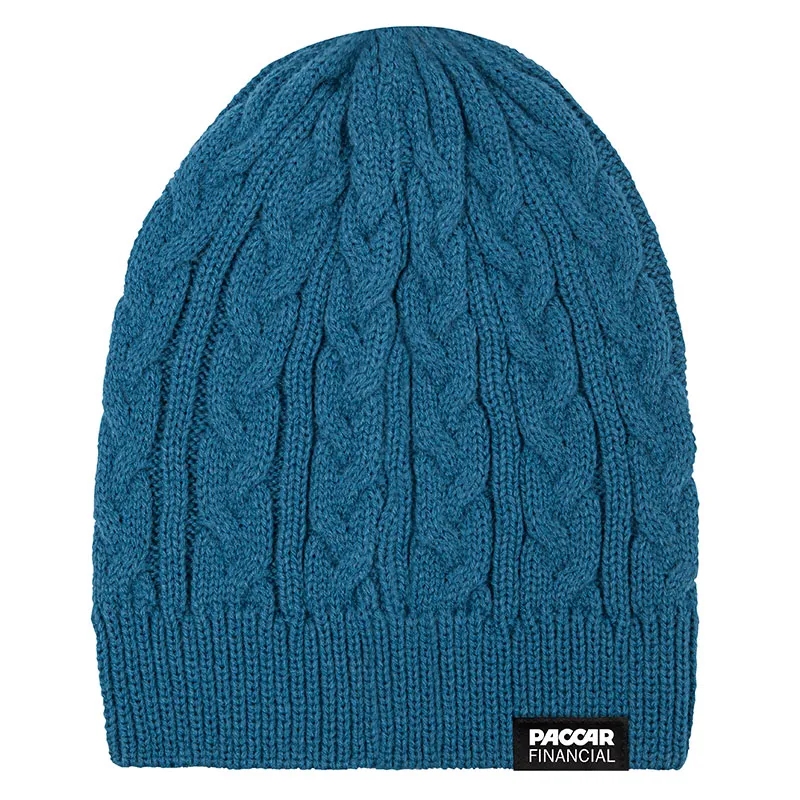 Embroidered Adult Cable-Knit Beanie 3