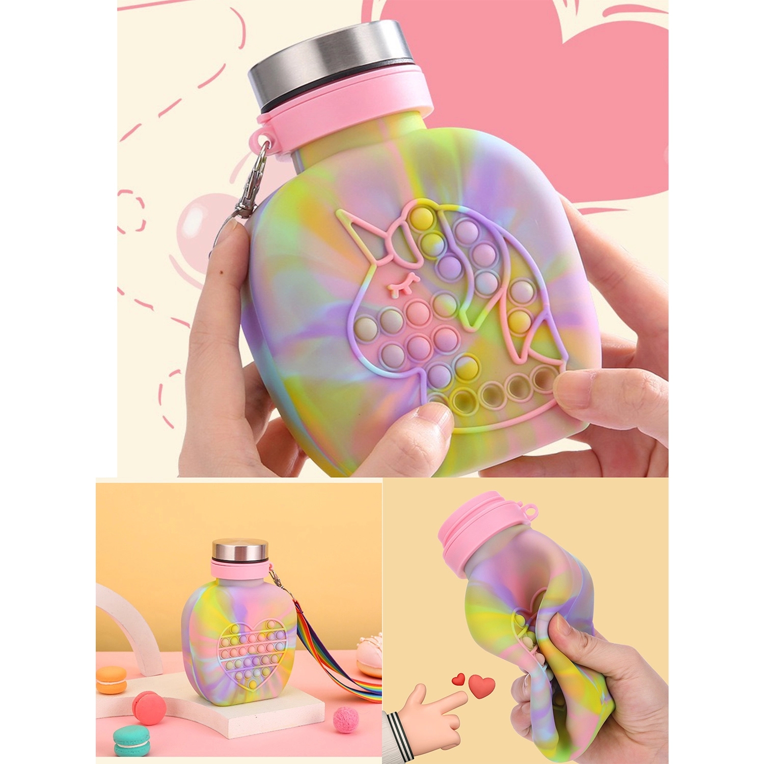 Children'S Outdoor Slant Back Silicone Water Bottle 2