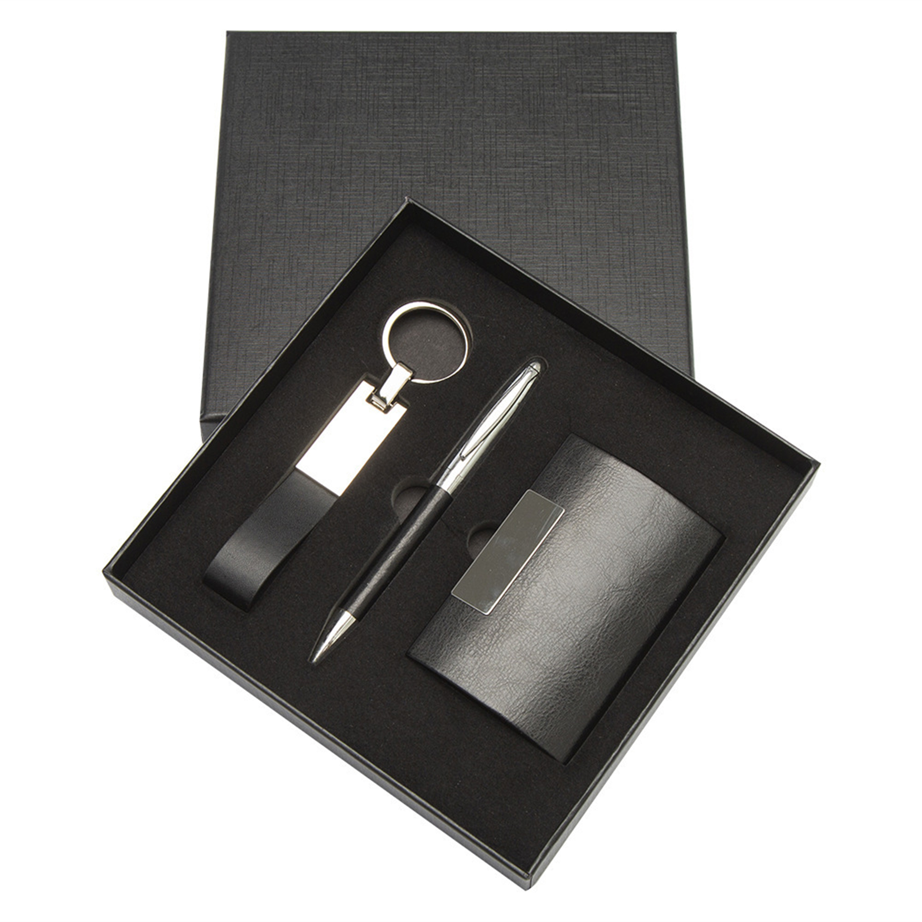 Business Card Holder Pen and Key Chain Gift Set 2