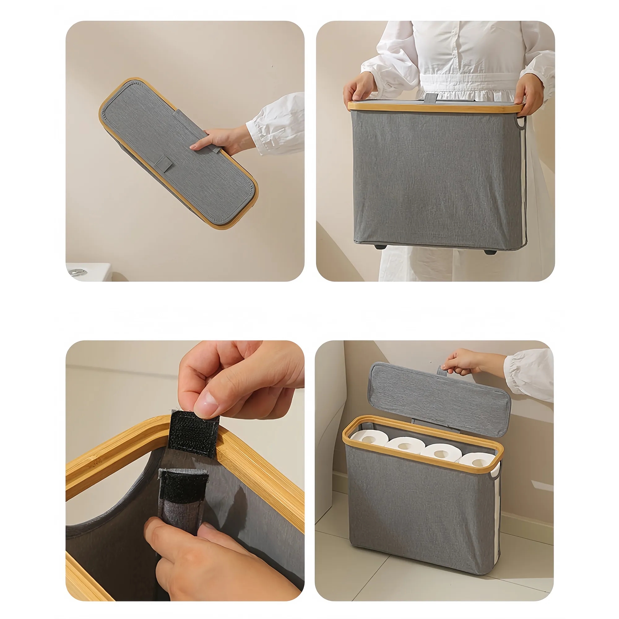 Oxford Fabric Bathroom Storage Box Foldable Waterproof 2