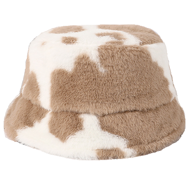 Stock Print Faux Fur Bucket Hat with Custom Logo 8