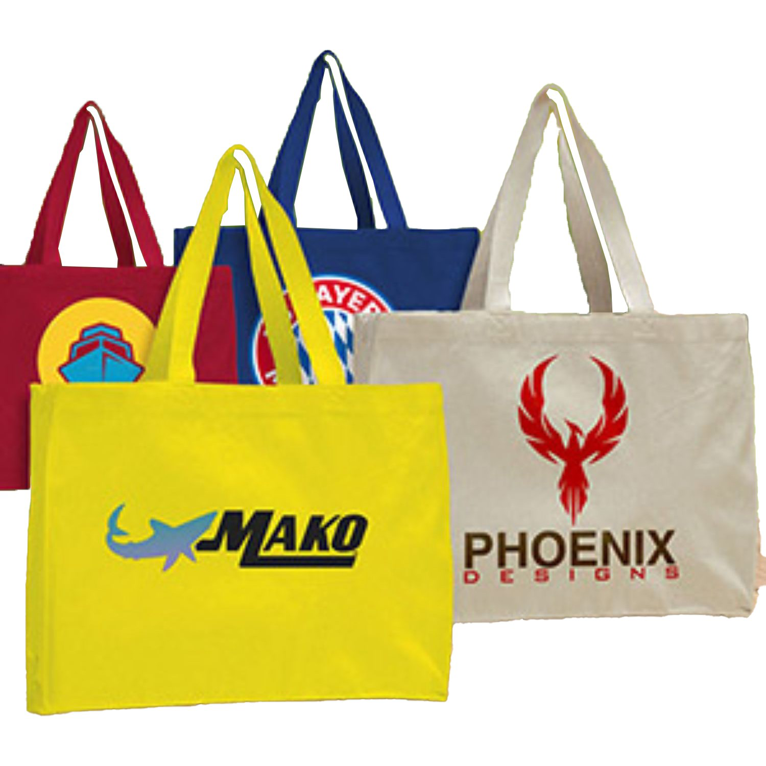 12 oz. Cotton Canvas Gusset Tote Bag USA Decorated (15"x12"X4") 2