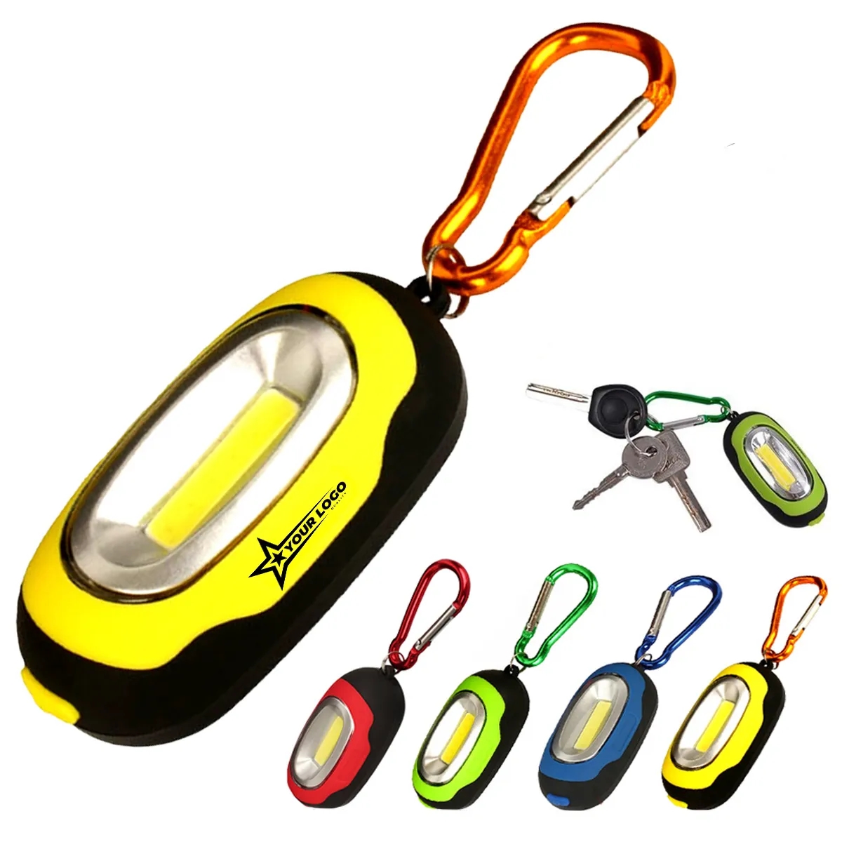 Portable Mini COB Keychain Light Flashlight with Carabiner 6