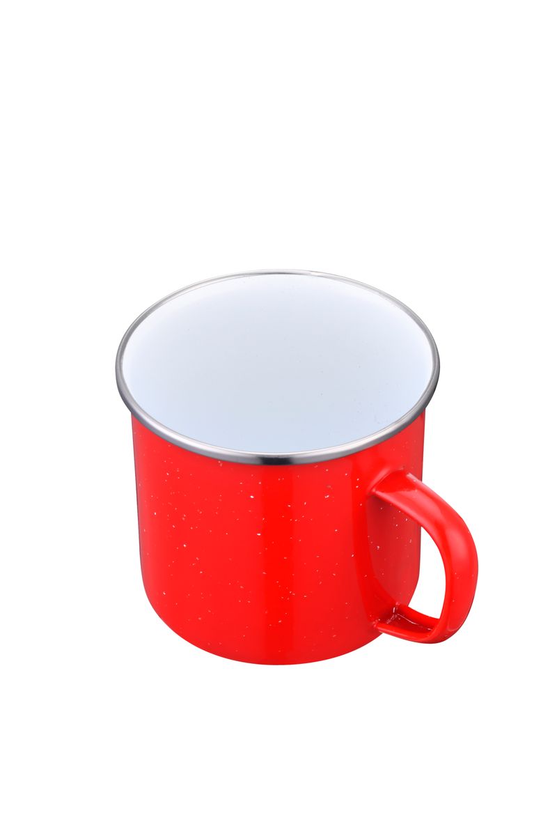 Endura 18 oz Red Enamel Mug with SS Rim 2